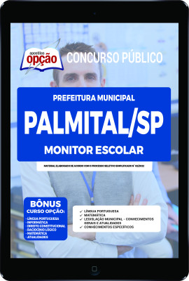 Apostila Prefeitura de Palmital - SP em PDF - Monitor Escolar