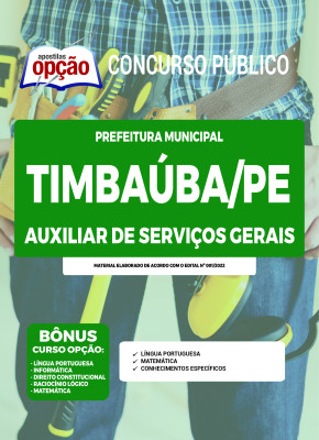 Apostila Prefeitura de Timbaúba - PE - Auxiliar de Serviços Gerais