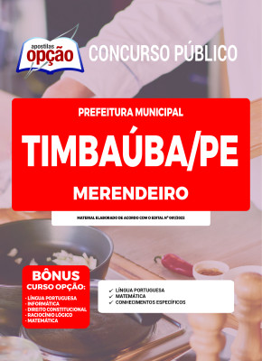 Apostila Prefeitura de Timbaúba - PE - Merendeiro