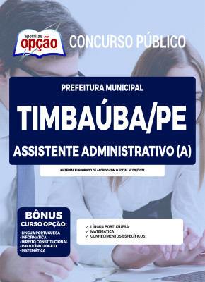 Apostila Prefeitura de Timbaúba - PE - Assistente Administrativo(a)