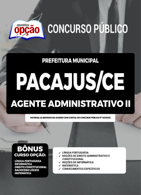 Apostila Prefeitura de Pacajus - CE - Agente Administrativo II