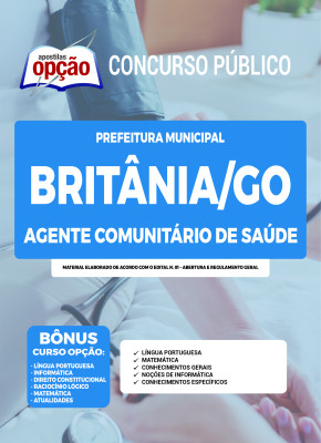 Apostila Prefeitura de Britânia - GO - Agente Comunitário de Saúde