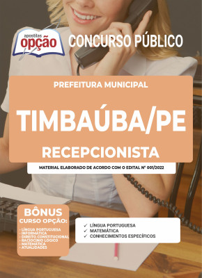 Apostila Prefeitura de Timbaúba - PE - Recepcionista