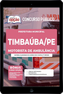 Apostila Prefeitura de Timbaúba - PE em PDF Motorista de Ambulância 