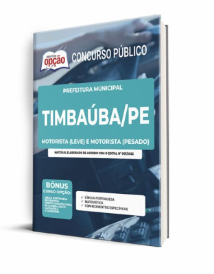 Apostila Prefeitura de Timbaúba - PE - Motorista Leve e Pesado
