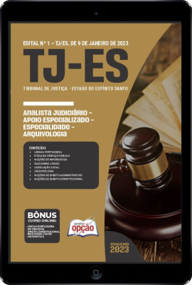 Apostila TJ-ES em PDF - Analista Judiciário - Apoio Especializado - Especialidade - Arquivologia