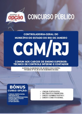 Apostila CGM-RJ - Comum aos Cargos de Ensino Superior: Técnico de Controle Interno e Contador