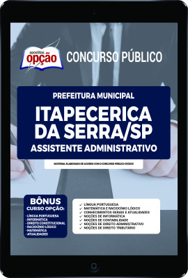 Apostila Prefeitura de Itapecerica da Serra - SP em PDF - Assistente Administrativo 