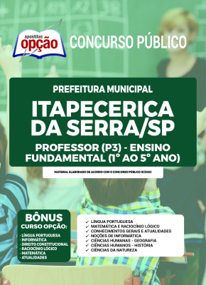 Apostila Prefeitura de Itapecerica da Serra - SP - Professor (P3) – Ensino Fundamental (1º ao 5º ano)