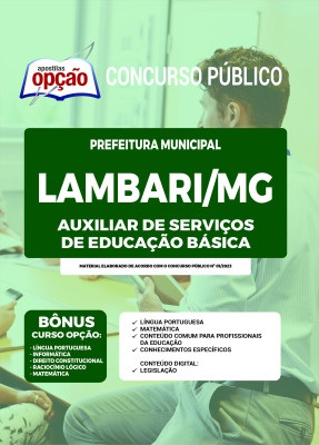Apostila Prefeitura de Lambari - MG - Auxiliar de Serviços de Educação Básica