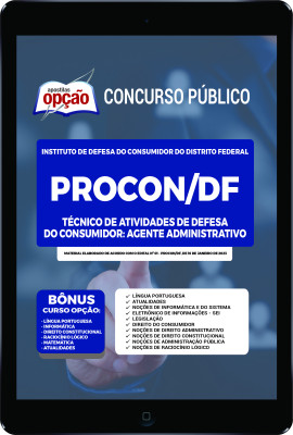 Apostila Procon DF - em PDF Técnico de Atividades de Defesa do Consumidor: Agente Administrativo 