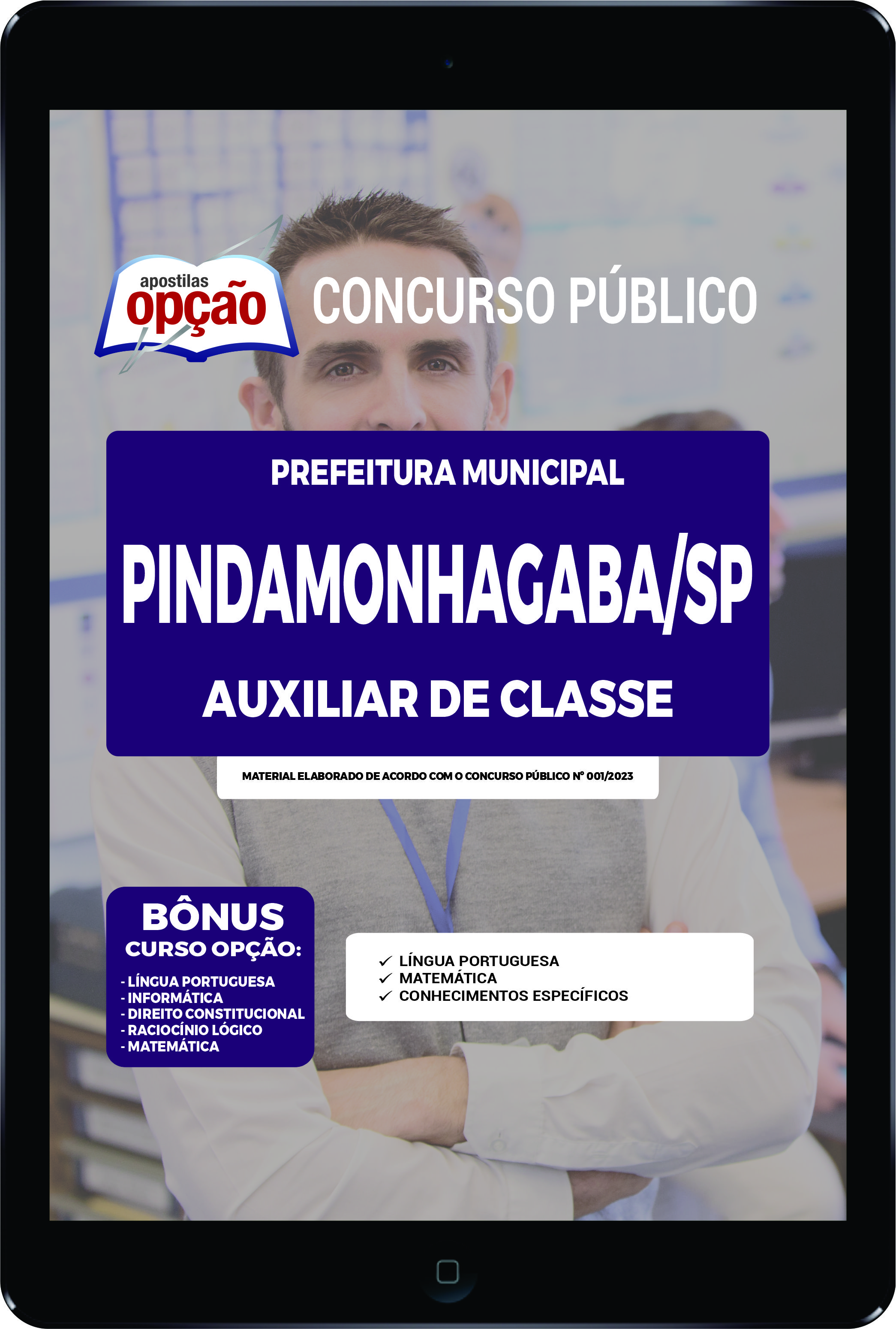 Apostila Prefeitura de Pindamonhangaba - SP PDF Aux Classe 2023
