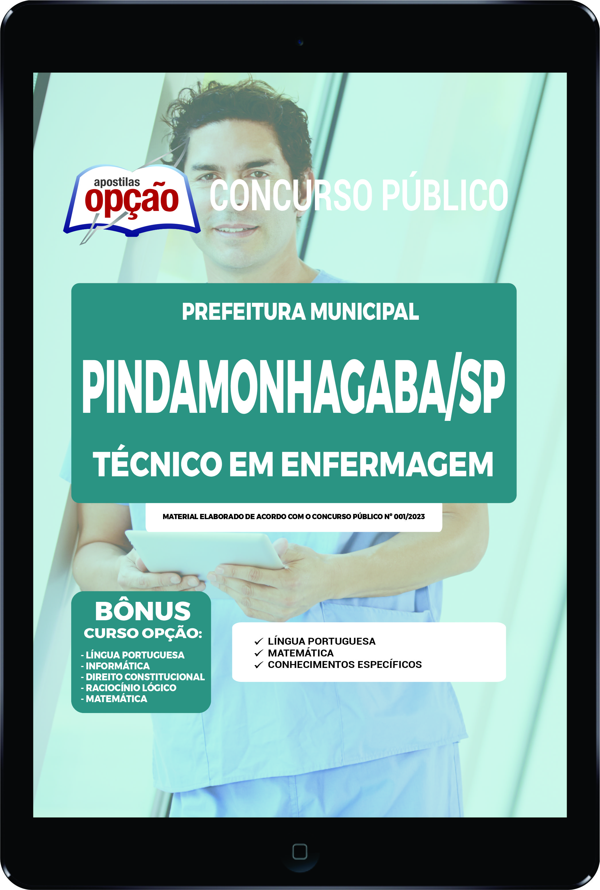 Apostila Prefeitura  de Pindamonhangaba - SP PDF Téc Enfer 2023