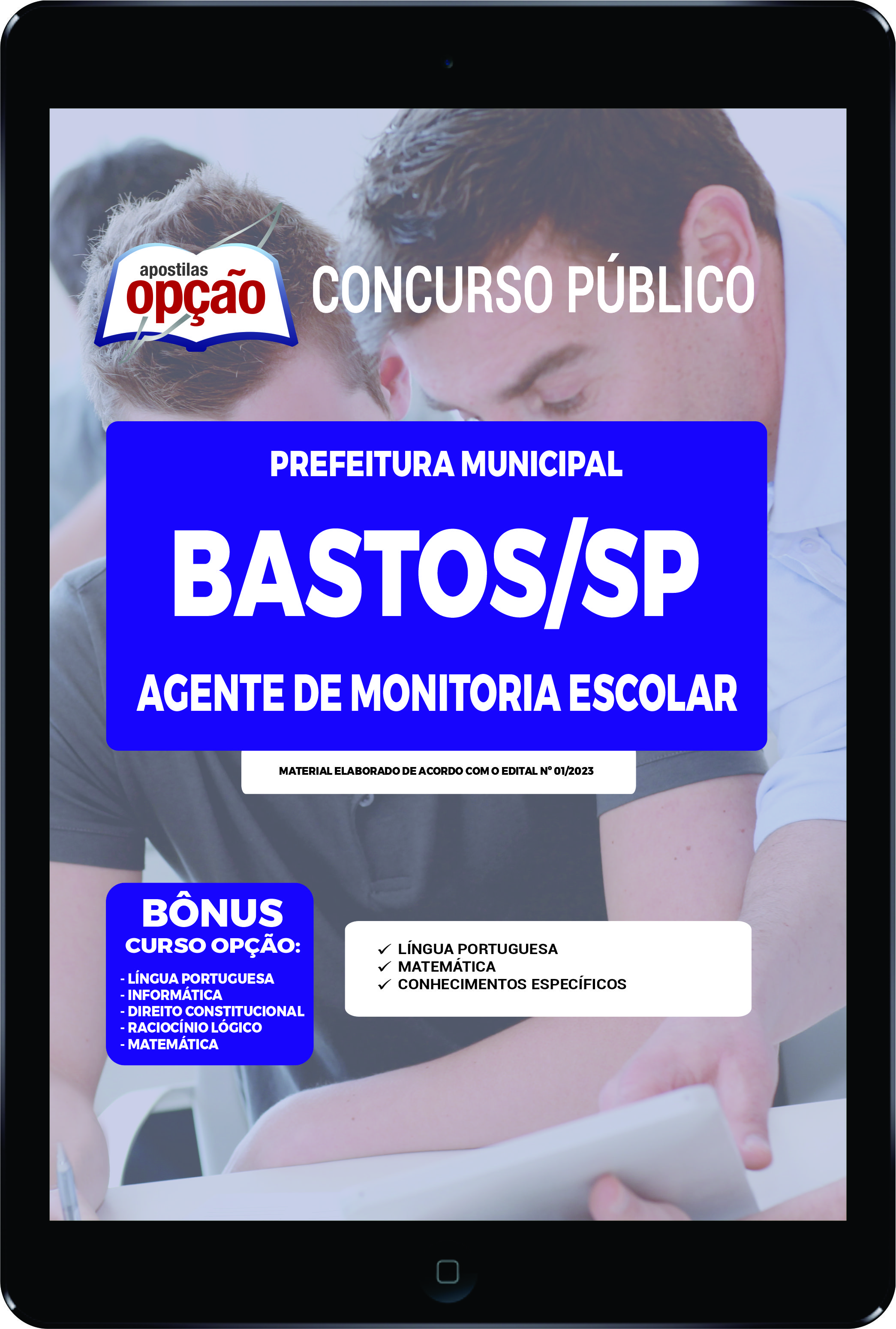 Apostila Prefeitura de Bastos - SP PDF Ag Mon Escolar 2023
