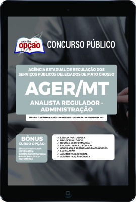 Apostila AGER-MT em PDF - Analista Regulador - Administração