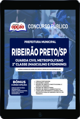 Apostila Prefeitura de Ribeirão Preto - SP em PDF - Guarda Civil Metropolitano 2ª Classe (Masculino e Feminino)