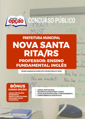 Apostila Prefeitura de Nova Santa Rita - RS - Professor – Ensino Fundamental: Inglês