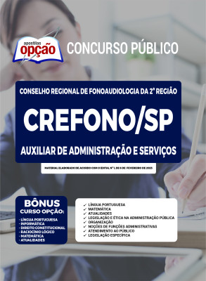 Apostila CREFONO-SP - Auxiliar de Administração e Serviços