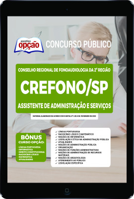 Apostila CREFONO-SP em PDF - Assistente de Administração e Serviços