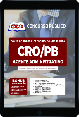 Apostila CRO-PB em PDF - Agente Administrativo