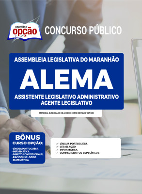 Apostila ALEMA - Assistente Legislativo Administrativo - Agente Legislativo