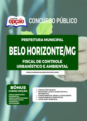 Apostila Prefeitura de Belo Horizonte - MG - Fiscal de Controle Urbanístico e Ambiental