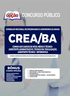 Apostila CREA-BA - Comum aos Cargos de Nível Médio e Técnico: Assistente Administrativo, Técnico em Fiscalização e Assistente Técnico - Informática