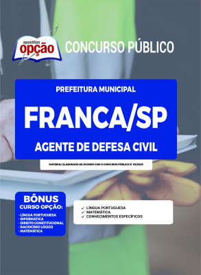 Apostila Prefeitura de Franca - SP - Agente de Defesa Civil