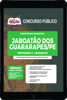 CANCELADO - Apostila Prefeitura de Jaboatão dos Guararapes - PE em PDF - Professor 2 - Geografia