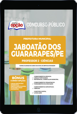 CANCELADO - Apostila Prefeitura de Jaboatão dos Guararapes - PE em PDF - Professor 2 - Ciências