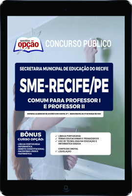 Apostila SME Recife - PE em PDF - Comum para Professor I e Professor II