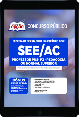 Apostila SEE-AC em PDF - Professor PNS - P2 - Pedagogia ou Normal Superior