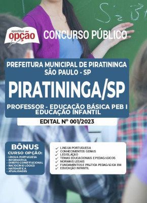 Apostila Prefeitura de Piratininga - SP - Professor - Educação Básica PEB I - Educação Infantil
