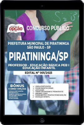 Apostila Prefeitura de Piratininga - SP em PDF - Professor - Educação Básica PEB I - Educação Infantil