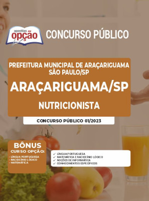 Apostila Prefeitura de Araçariguama - SP - Nutricionista