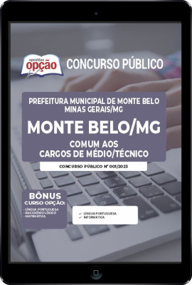 Apostila Prefeitura de Monte Belo - MG em PDF - Comum aos Cargos de Ensino Médio/Técnico