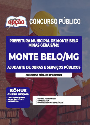 Apostila Prefeitura de Monte Belo - MG - Ajudante de Obras e Serviços Públicos