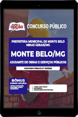Apostila Prefeitura de Monte Belo - MG em PDF - Ajudante de Obras e Serviços Públicos