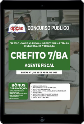 Apostila CREFITO 7 Bahia em PDF - Agente Fiscal