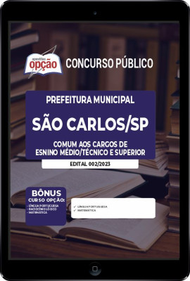 Apostila Prefeitura de São Carlos - SP em PDF - Comum aos Cargos de Ensino Médio/Técnico e Superior