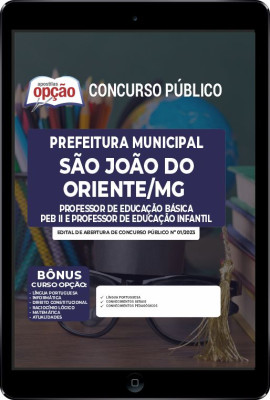 Apostila Prefeitura de São João do Oriente - MG em PDF - Professor de Educação Básica - PEB II e Professor de Educação Infantil