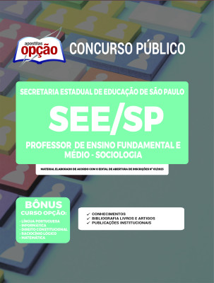 Apostila SEE-SP - Professor de Ensino Fundamental e Médio - Sociologia