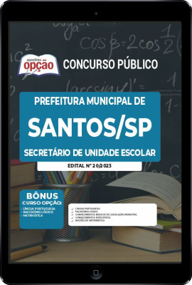 Apostila Prefeitura de Santos - SP em PDF - Secretário de Unidade Escolar
