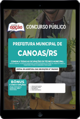 Apostila Prefeitura de Canoas - RS em PDF - Comum a Todas as Ocupações de Técnico Municipal