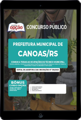 Apostila Prefeitura de Canoas - RS em PDF - Comum a Todas as Ocupações de Técnico Municipal