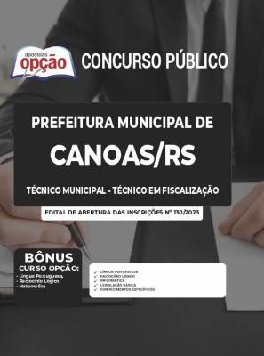 Apostila Prefeitura de Canoas - RS - Técnico Municipal - Técnico em Fiscalização