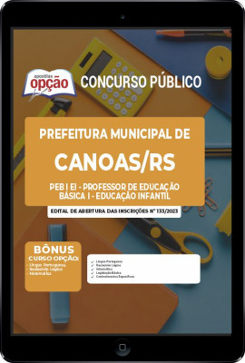 Apostila Prefeitura de Canoas - RS em PDF - PEB I EI - Professor de Educação Básica I - Educação Infantil