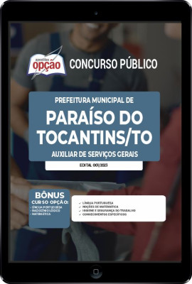 Apostila Prefeitura de Paraíso do Tocantins - TO em PDF - Auxiliar de Serviços Gerais