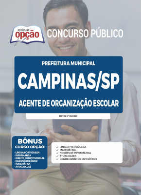 Apostila Prefeitura de Campinas - SP - Agente de Organização Escolar