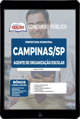 Apostila Prefeitura de Campinas - SP em PDF - Agente de Organização Escolar